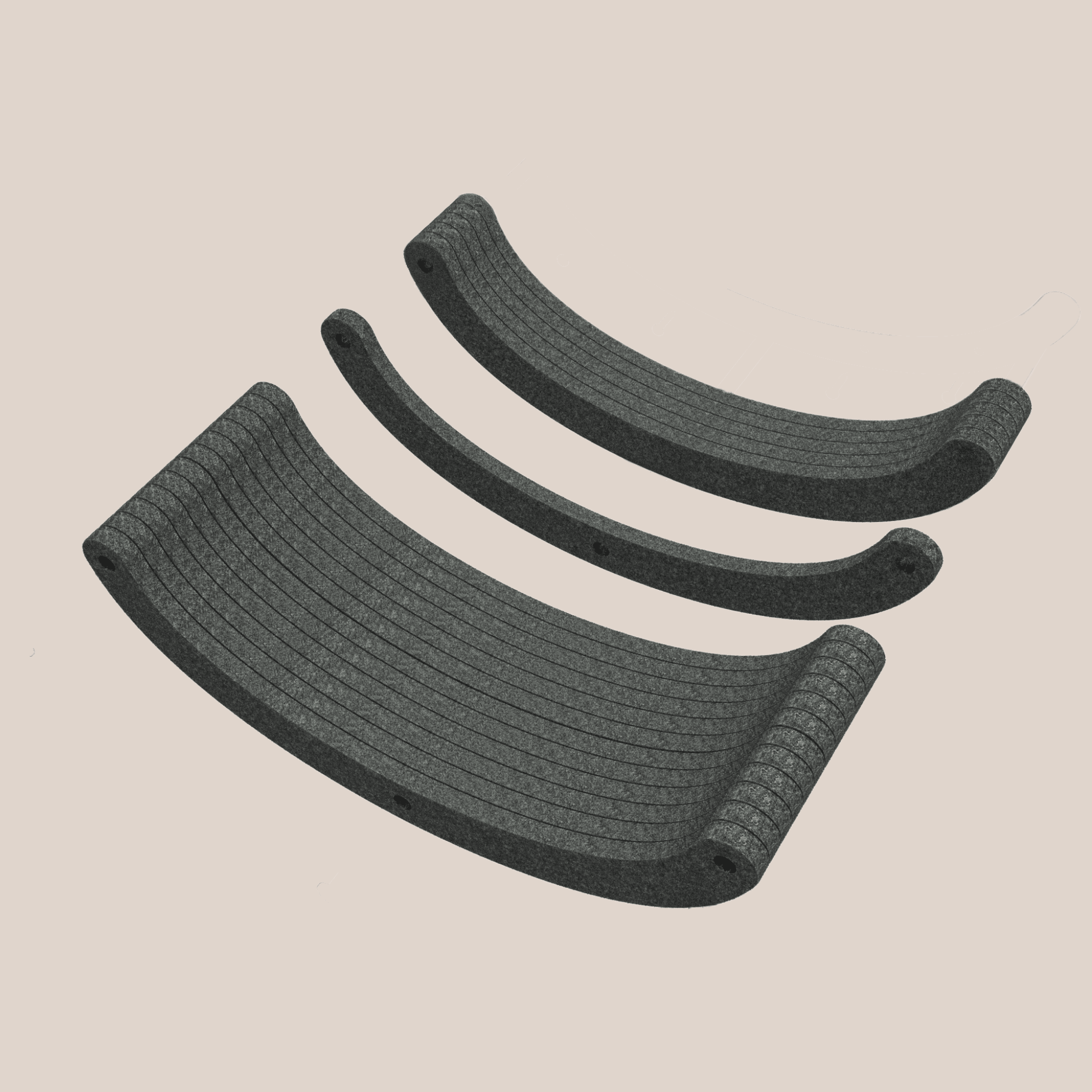 Replacement Charcoal Felt Slices for Curved Cat Climber - Pryde Pets