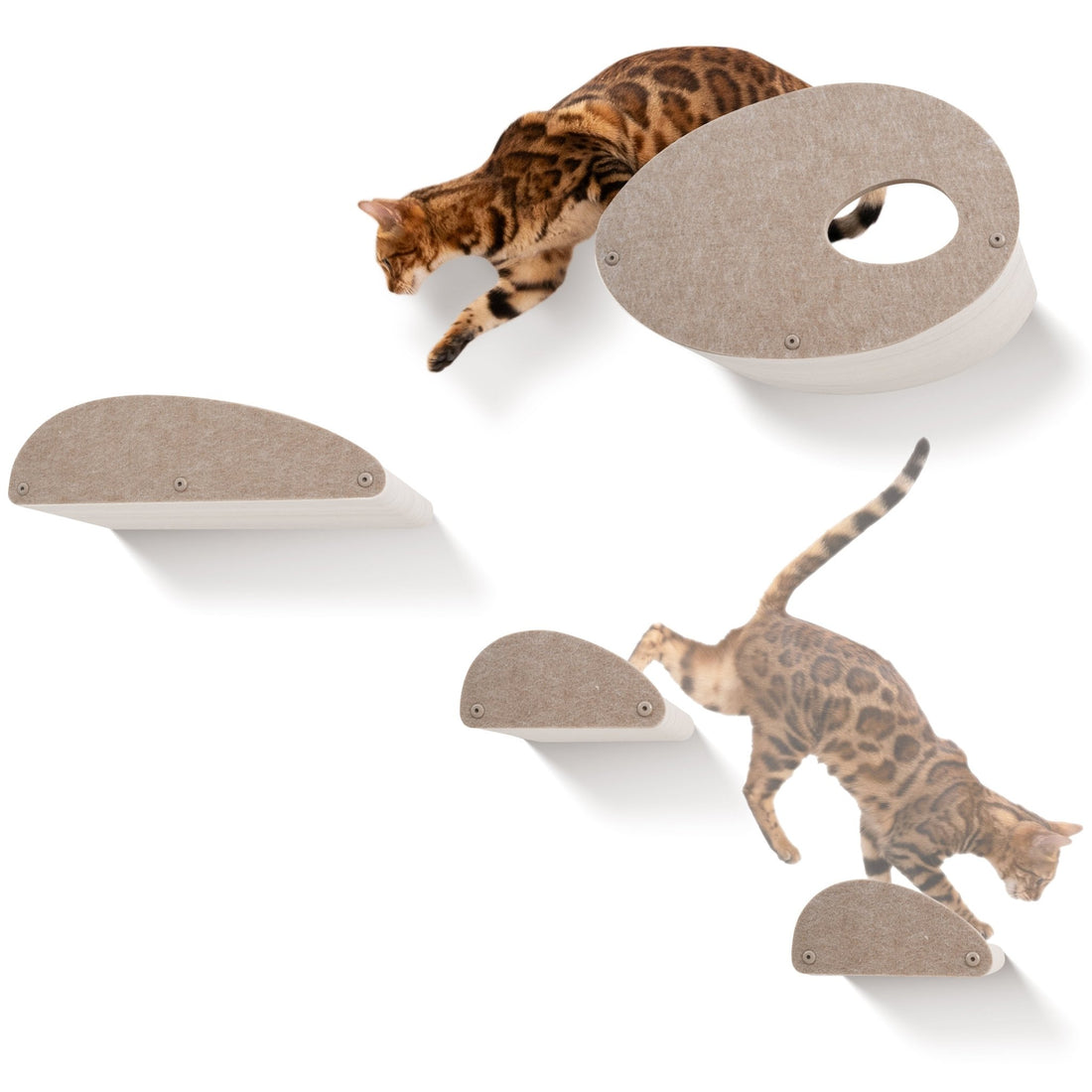 Set of 4 Oatmeal Cat Climber Facade Add - Ons - Pryde Pets