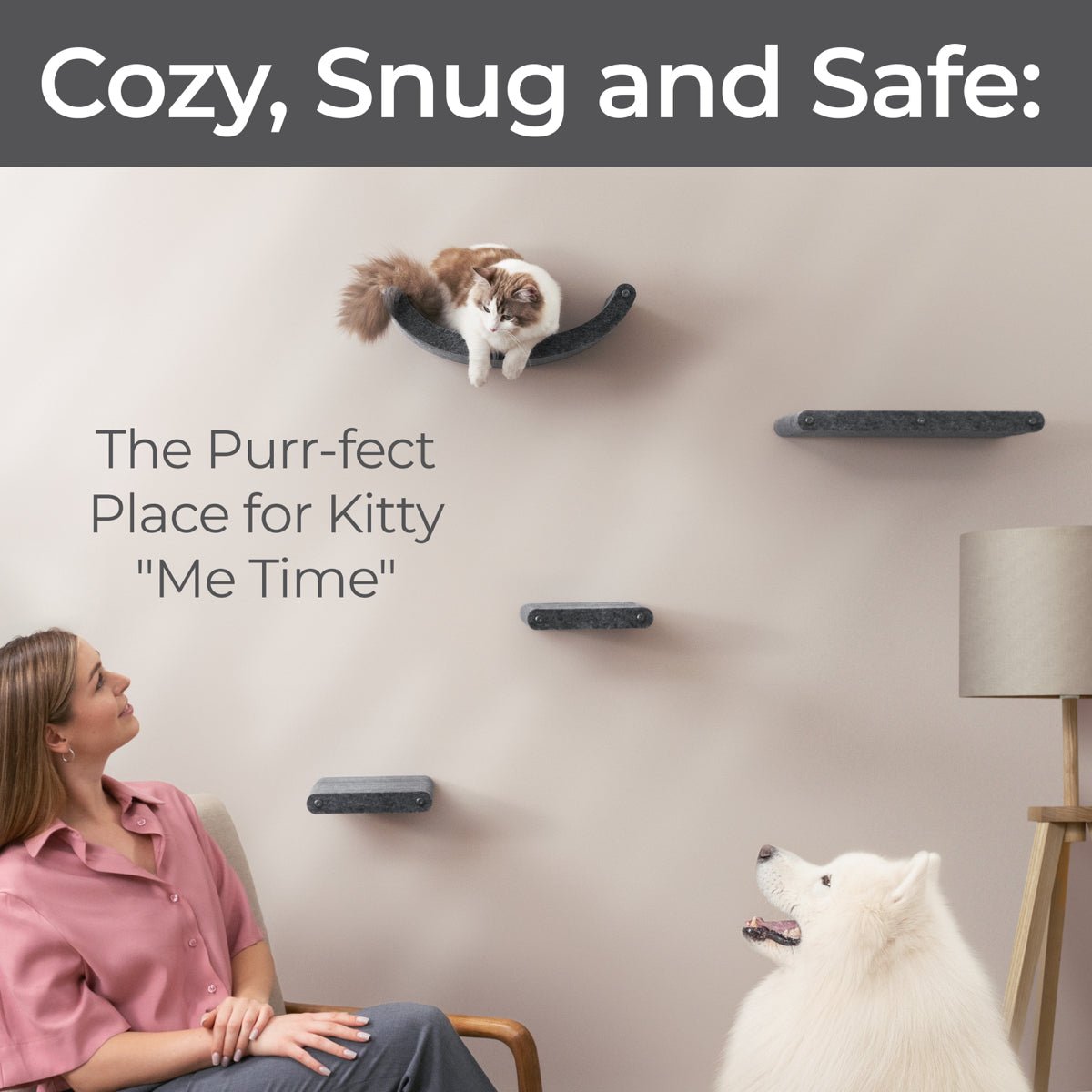 Set of 4 Charcoal Cat Climbers - Pryde Pets
