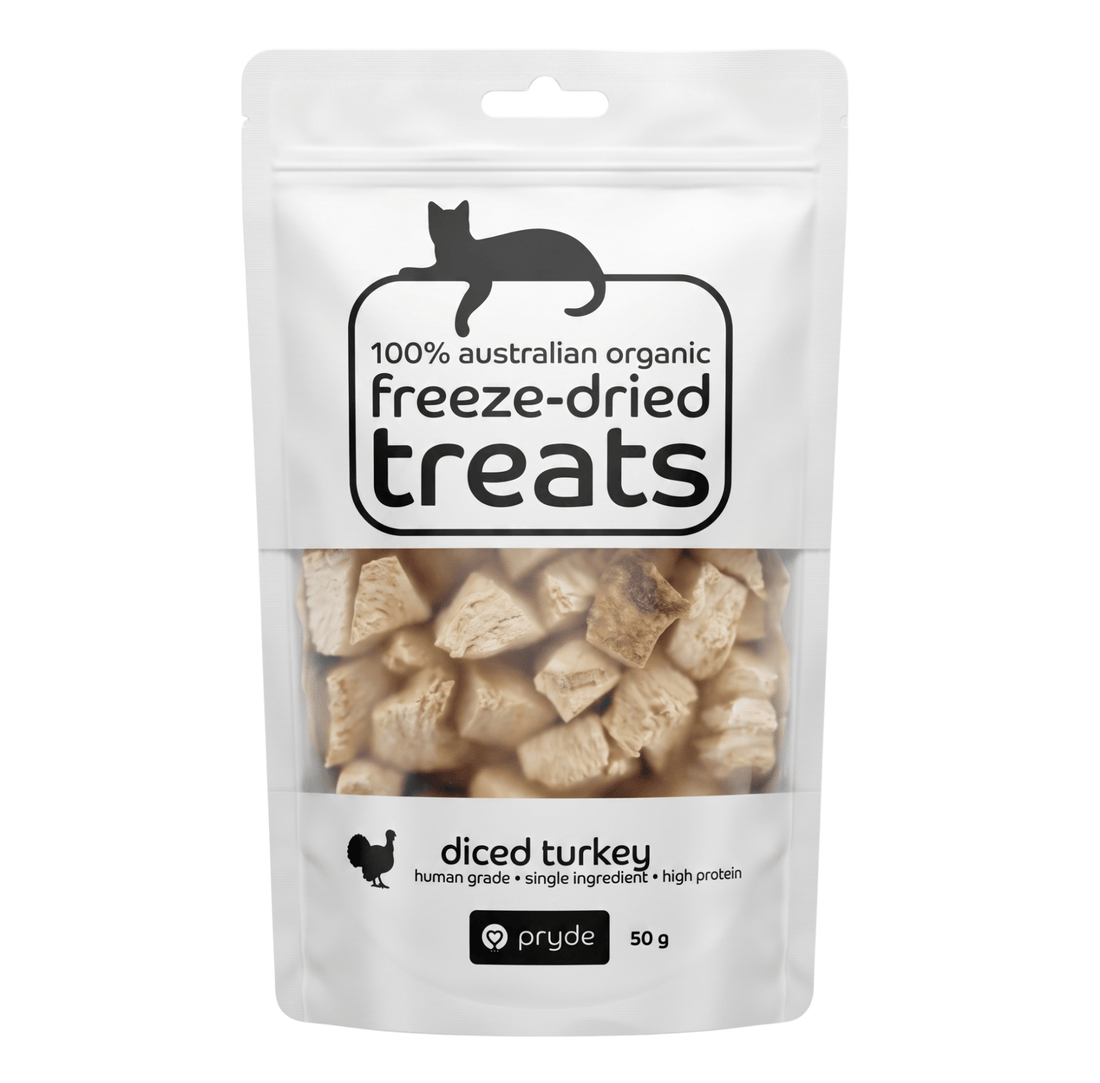 Freeze Dried Cat Treats - Diced Turkey (50g) - Pryde Pets
