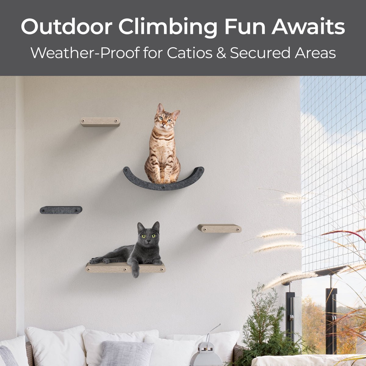 Set of 4 Charcoal Cat Climbers - Pryde Pets