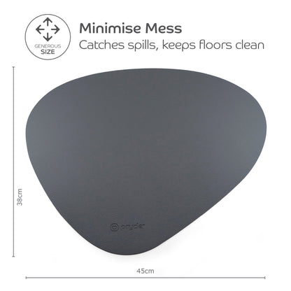 Complete Dining Set with Reversible Blush &amp; Charcoal Dining Mat - Pryde Pets