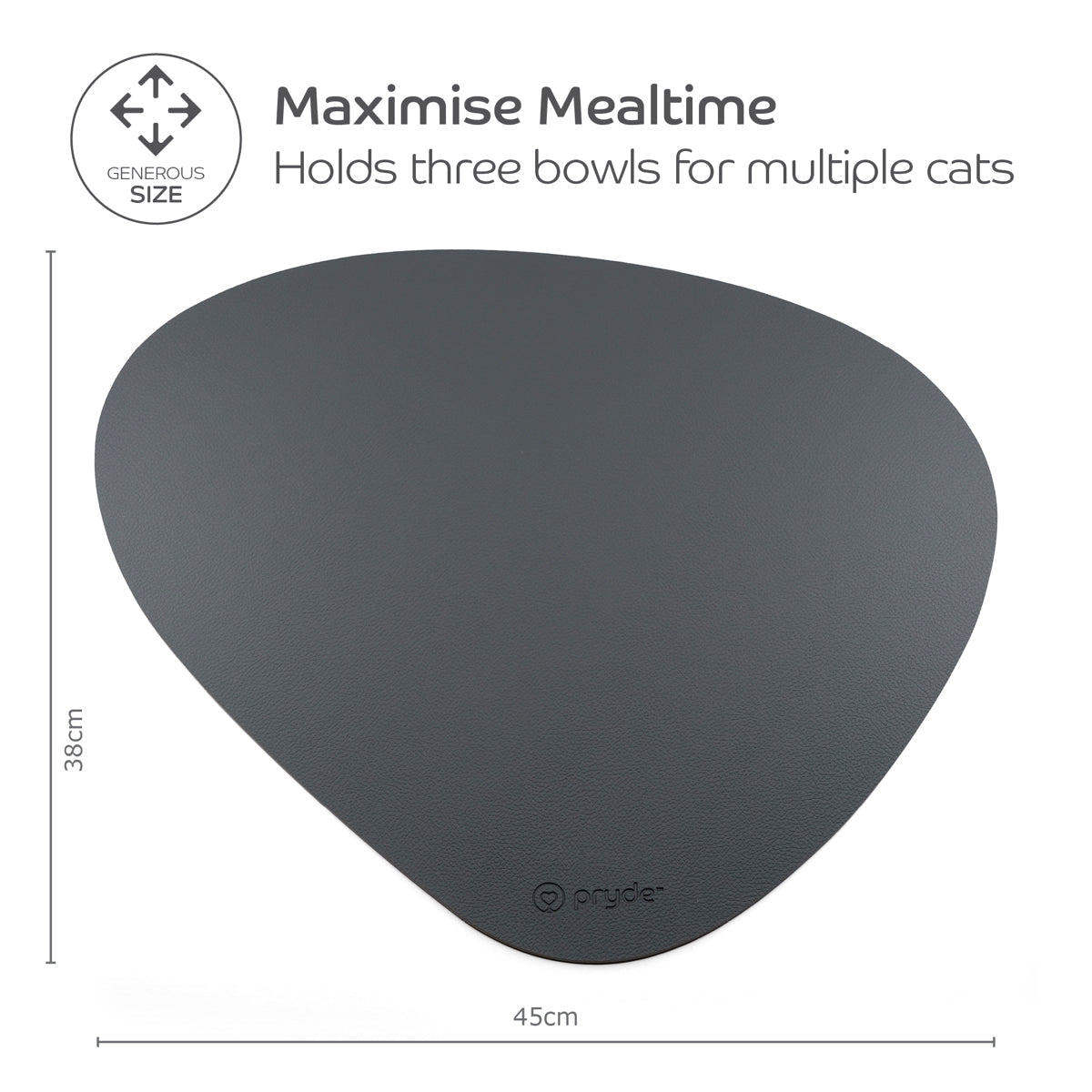 Reversible Cat Dining Mat - Charcoal/Oatmeal - Pryde Pets