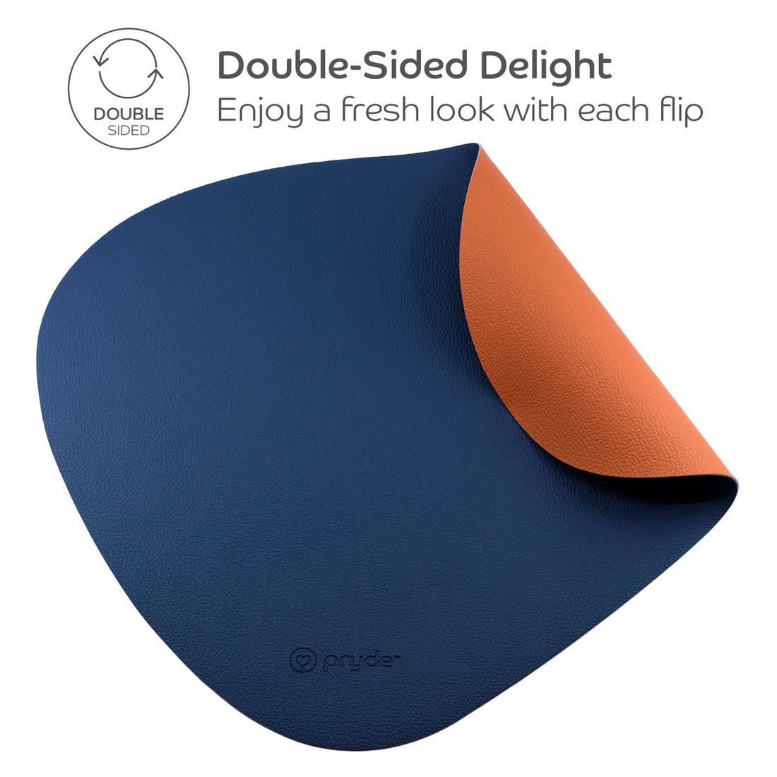 Reversible Cat Dining Mat - Chestnut/Navy - Pryde Pets