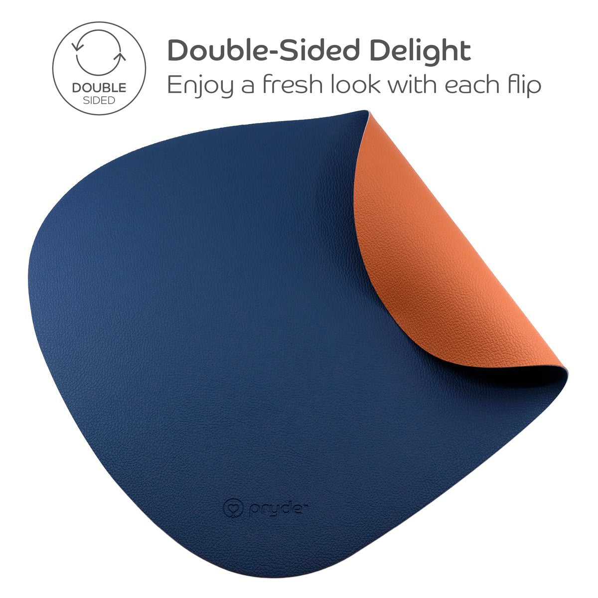 Reversible Cat Dining Mat - Chestnut/Navy - Pryde Pets