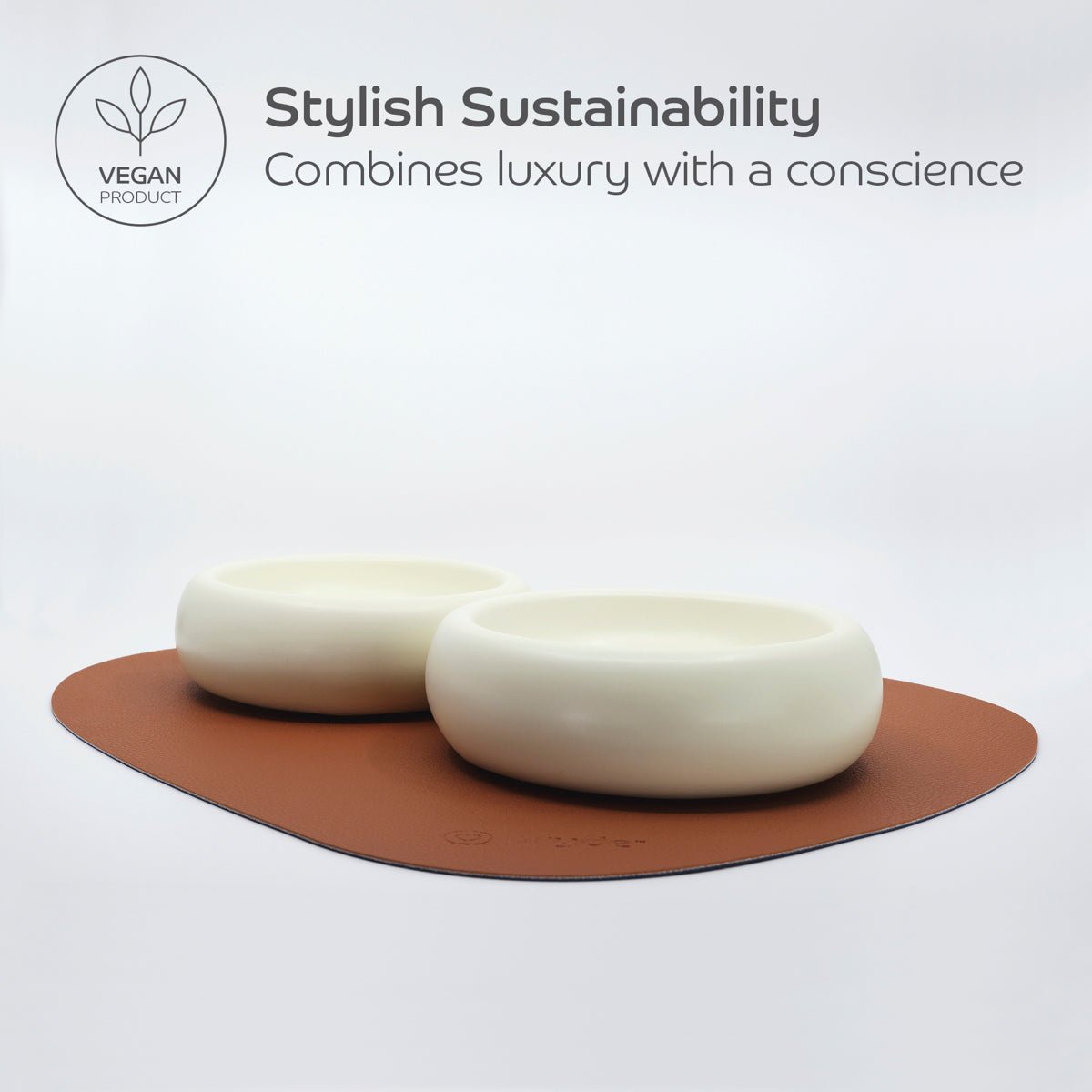 Reversible Cat Dining Mat - Chestnut/Navy - Pryde Pets