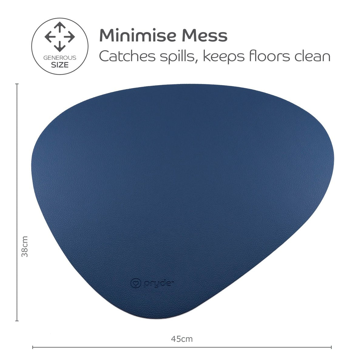 Reversible Cat Dining Mat - Chestnut/Navy - Pryde Pets