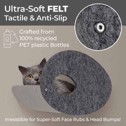 Charcoal Curved Nest Cat Climber Facade Add - On - Pryde Pets