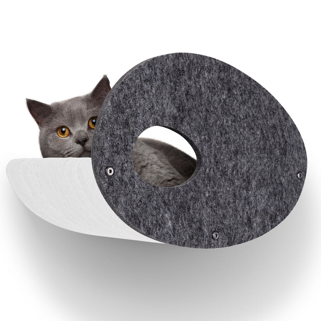 Charcoal Curved Nest Cat Climber Facade Add - On - Pryde Pets