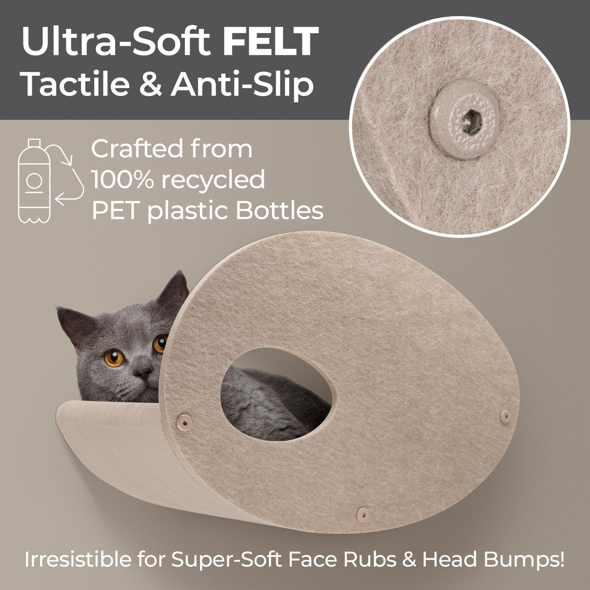 Oatmeal Curved Nest Cat Climber Facade Add - On - Pryde Pets
