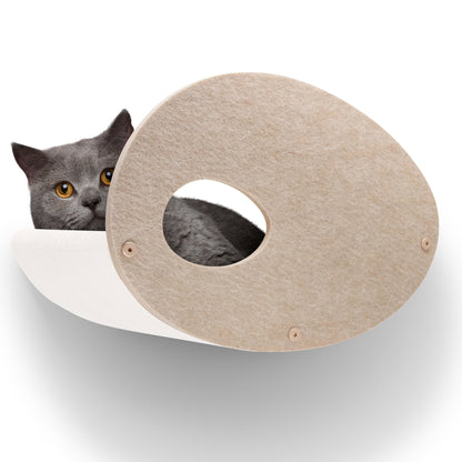 Oatmeal Curved Nest Cat Climber Facade Add - On - Pryde Pets