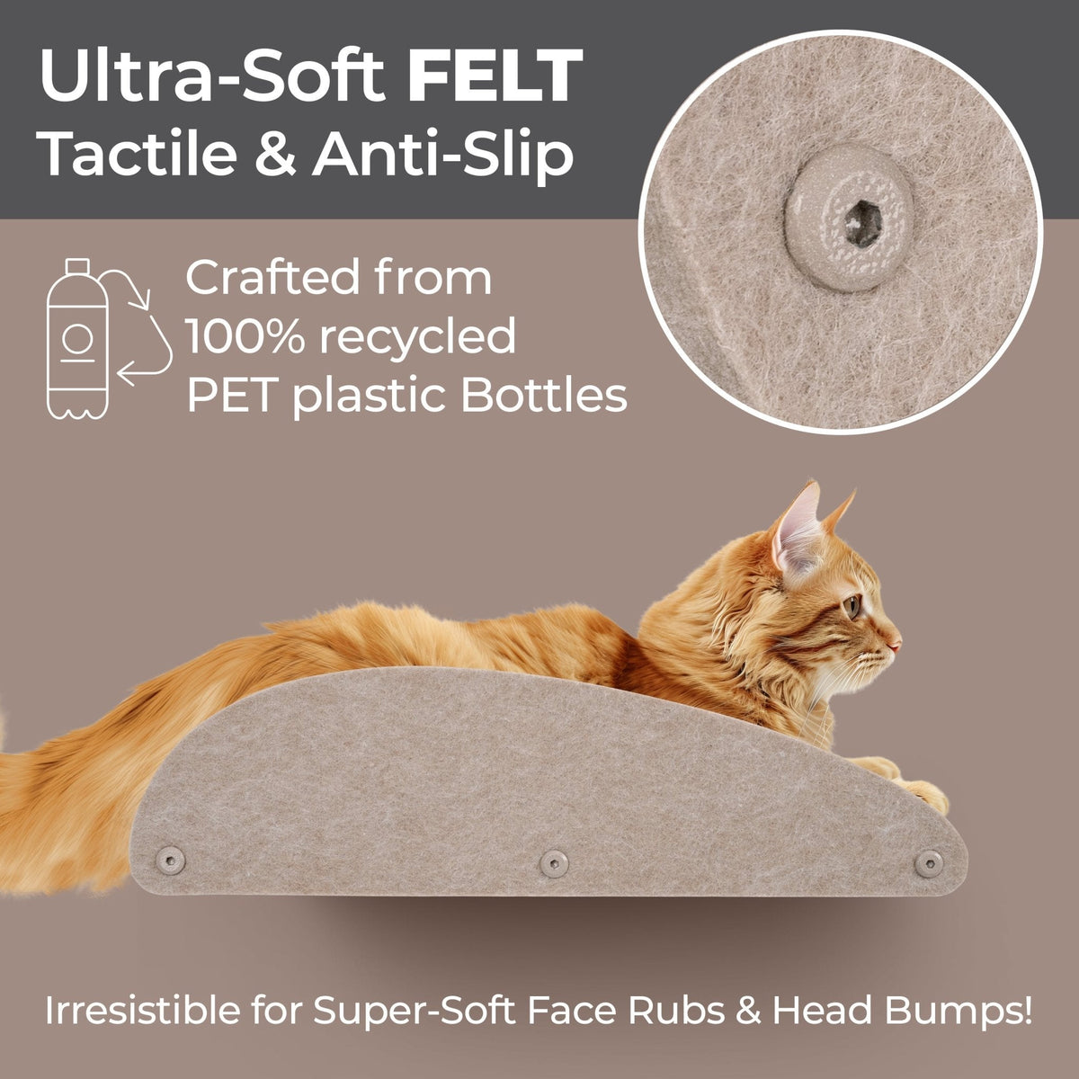 Oatmeal Long Lounger Cat Climber Facade Add - On - Pryde Pets