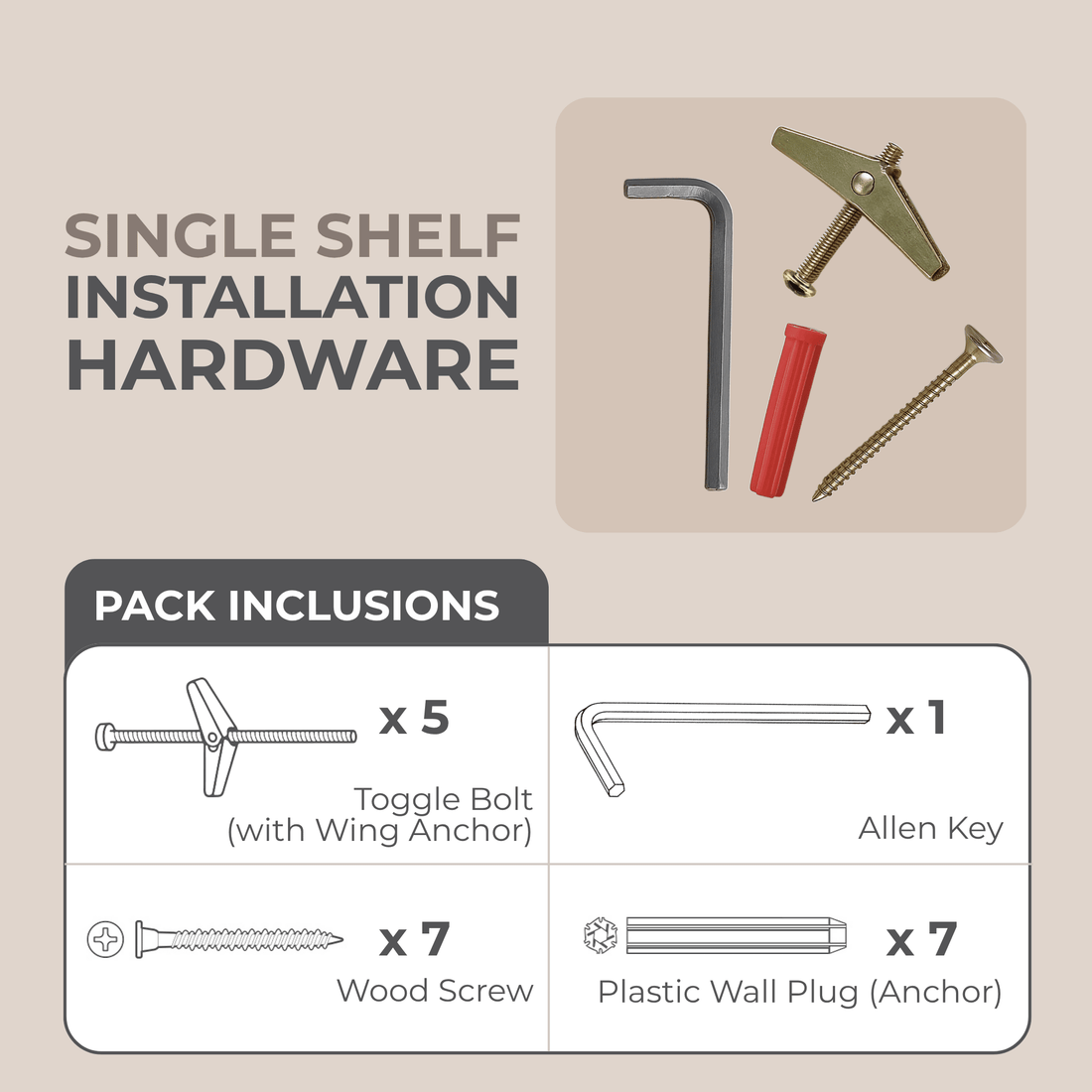 Installation Hardware Pack for a Single Cat Climber - Pryde Pets